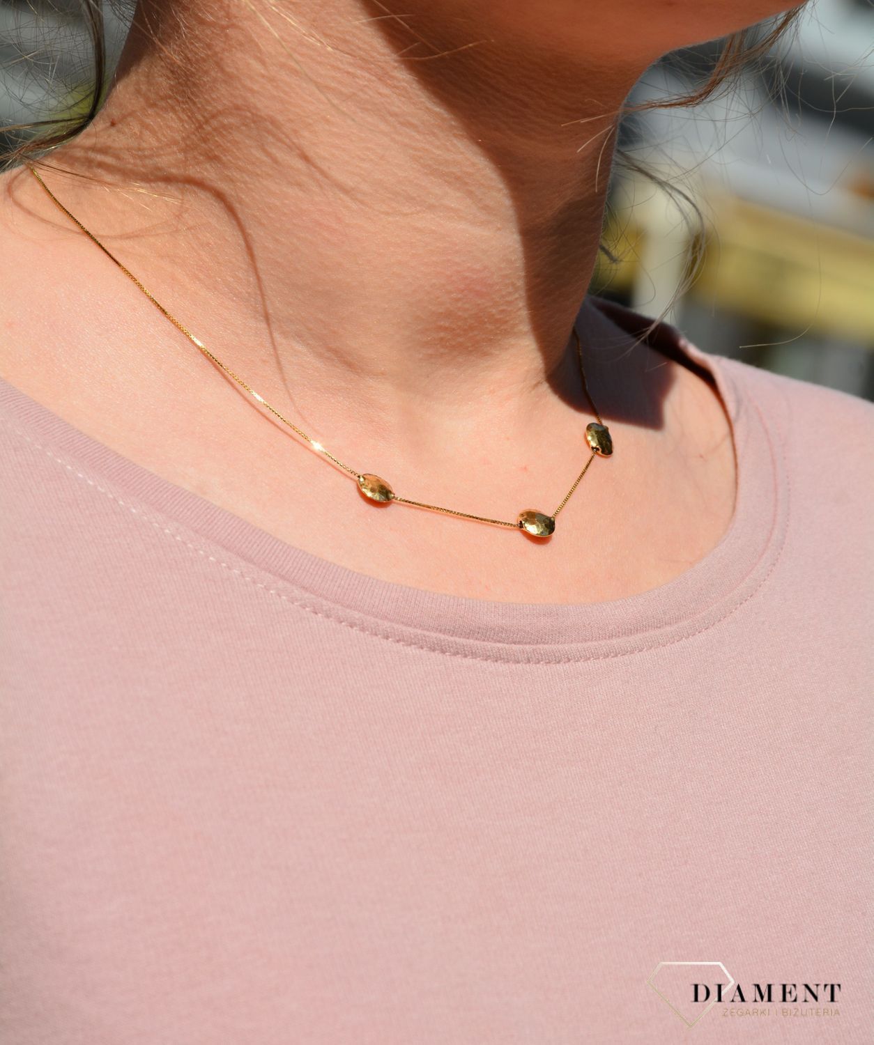 Naszyjnik srebrny pozłacane blaszki Dall'Acqua C RM 053.jpg